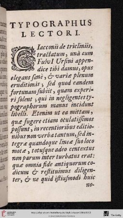 Typographus lectori
