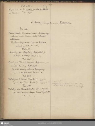 II.Eb. Kataloge hinzugekommener Bibliotheken (Vol.462-466)
