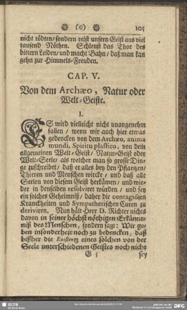 Cap. V. Von dem Archaeo, Natur oder Welt-Geiste