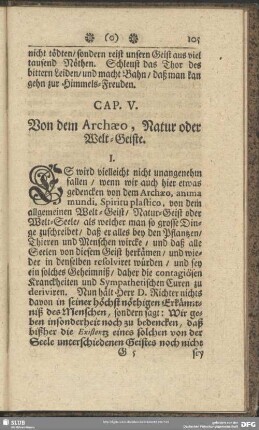 Cap. V. Von dem Archaeo, Natur oder Welt-Geiste