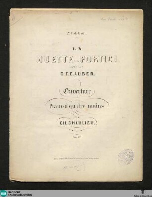 La muette de Portici, opéra de D. F. E. Auber : Ouverture