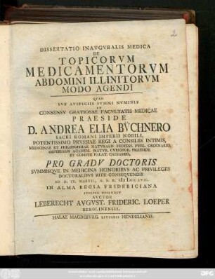 Dissertatio Inavguralis Medica De Topicorvm Medicamentorvm Abdomini Illinitorvm Modo Agendi