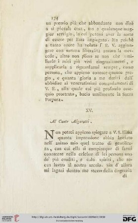 XV. Al Conte Algarotti