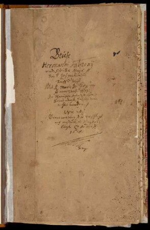 Briefe von und an Hermann und Sybille Fabronius 1613/1618