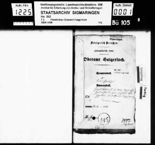 Heimatverhältnisse der Familie des Zigeuners Anton Reinhart und anderer Zigeuner