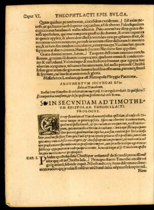 Argumentum Secundae Epistolae ad Timotheum.