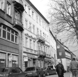 Bad Schandau, Poststraße 14. Wohnhaus mit Laden (1880/1889). Straßenansicht von Westen