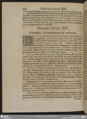 Observatio XV. Particula, de, nonnunquam est rationalis