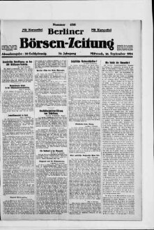 Berliner Börsen-Zeitung, Abendausgabe