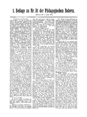 [Deutsche Lehrerversammlung in München] : Fortsetzung aus dem Hauptblatt ; 1. Beilage zu Nr. 31 der Pädagogischen Reform