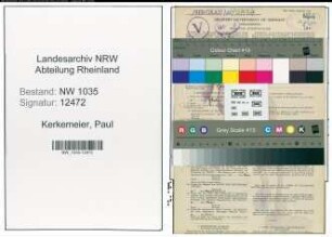 Entnazifizierung Paul Kerkemeier , geb. 26.06.1889 (Schreiner)