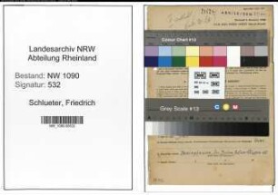 Entnazifizierung Friedrich Schlueter , geb. 02.08.1897 (Lehrer)