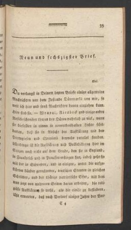 Neun und sechszigster Brief