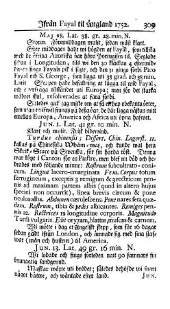 Ifran Fayal til Uengland 1752