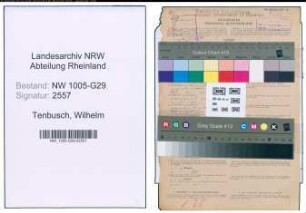 Entnazifizierung Wilhelm Tenbusch , geb. 11.02.1904 (Bahnsekretaer)