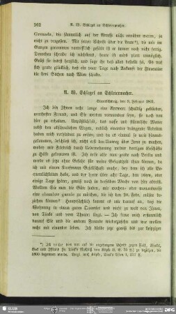 August Wilhelm von Schlegel an Friedrich Schleiermacher, Braunschweig, 09.02.1801