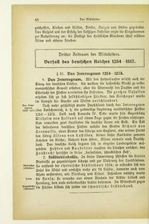Dritter Zeitraum des Mittelalters. Verfall des deutschen Reiches 1254-1517