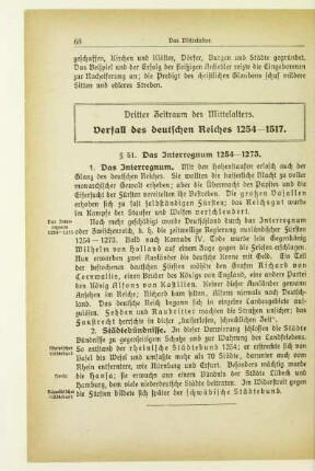 Dritter Zeitraum des Mittelalters. Verfall des deutschen Reiches 1254-1517