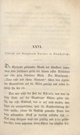 XXVI. Iffland als Kriegsrath Dallner in Dienstpflicht