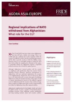 Regional implications of NATO withdrawal from Afghanistan : What role for the EU?