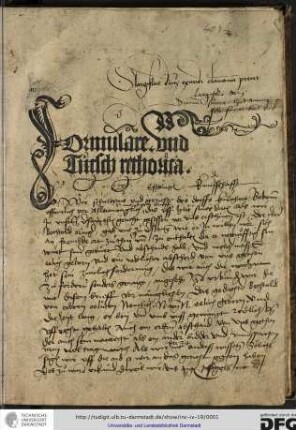 Formulare und deutsch rhetorica