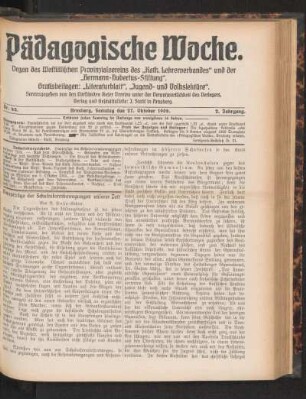 Hauptzüge der Schulreformbewegungen unserer Zeit