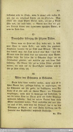 87. Dauerhafter Ueberzug für hölzerne Dächer