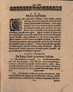 Trifolium exegeticum, de raptu Pauli in tertium coelum, de auditis ibi ineffabilibus, deoque palo eius in carne : ex II. Corinth. XII. 2. 4. et 7.