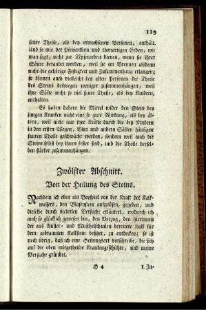 Zwölfter Abschnitt. Von der Heilung des Steins.