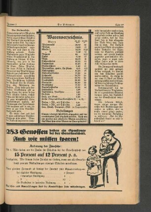 Warenverzeichnis.