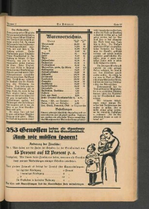 Warenverzeichnis.