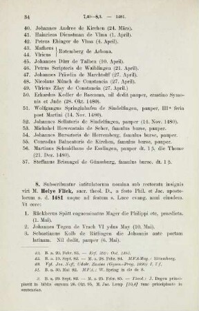 34-39, Matrikel 8,1-38 (1481) und 9, 1-70 (1481/82)