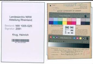 Entnazifizierung Heinrich Krug , geb. 28.06.1897 (Kaufmann)