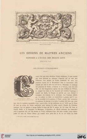 5: Les dessins de maitres anciens exposés à l'École des beaux-arts, [1] : les écoles étrangères