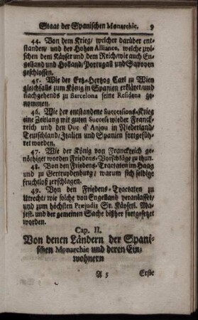 Cap. II. Von denen Ländern der spanischen Monarchie und deren Einwohnern.