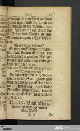 Das IV. Buch Mose.