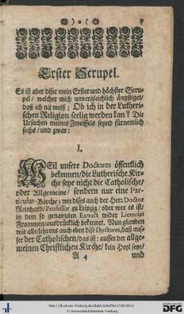 Erster Scrupel.