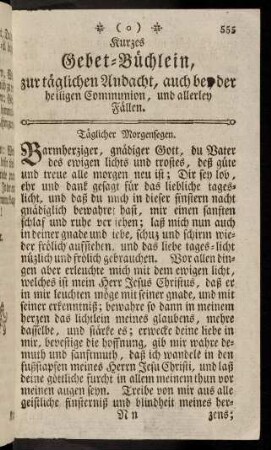 555-564, Taeglicher Morgensegen; ...