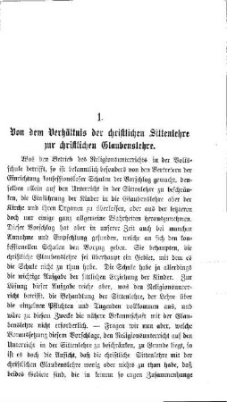 Von dem Verhältnis der christlichen Sittenlehre zur christlichen Glaubenslehre