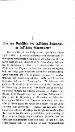 Von dem Verhältnis der christlichen Sittenlehre zur christlichen Glaubenslehre