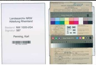 Entnazifizierung Karl Penning , geb. 14.04.1901 (Postschaffner)