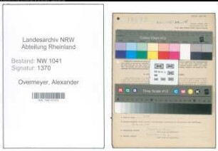Entnazifizierung Alexander Overmeyer , geb. 23.11.1905 (Angestellter)