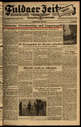 Ausgabe vom Donnerstag, den 08. Juli 1943.