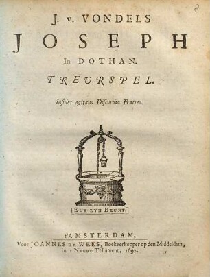 J. v. Vondels Joseph in Dothan : Treurspel