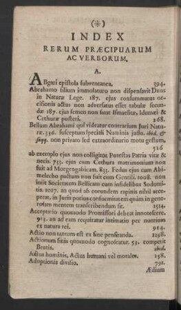 Index rerum praecipuarum ac verborum.