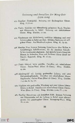 Steinzeug und Porzellan der Ming-Zeit (1368-1644) (Nr. 473-519)