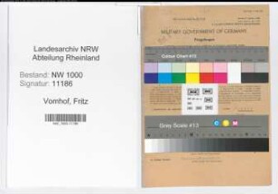 Entnazifizierung Fritz Vomhof, geb. 18.12.1891 (Verw.Inspektor)