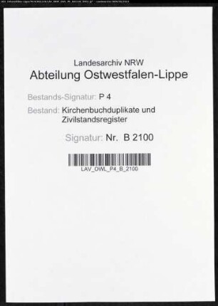 Heiratsbelege zum Zivilstandsregister Neuenrade (H 1810)