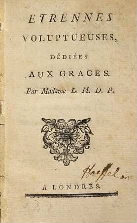Étrennes Voluptueuses Dédiées Aux Graces
