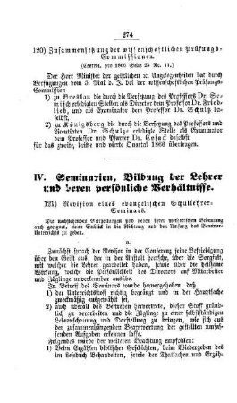 Zusammensetzung der wissenschaftlichen Prüfungs-Commissionen : [III. Gymnasien und Real-Schulen]